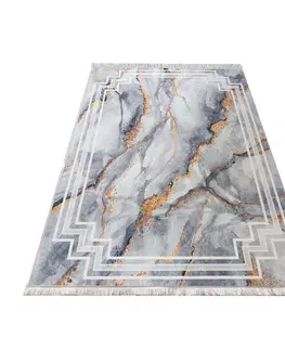 Moderní koberce Protišmykový koberec sivej farby so vzorom Šířka: 60 cm | Délka: 100 cm