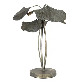 Lampy Stolní lampa s listy s patinou Galehot – Ø 38*54 cm Clayre & Eef 6LMP694