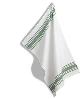 Utěrky Kela Utěrka Cora, 100% bavlna, bílá, zelené proužky, 70 x 50 cm