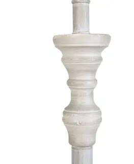 Stojaci lampy Venkovská stojací lampa taupe s plátěným odstínem 45 cm - Classico