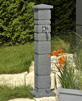 Sudy na vodu Prosperplast Zahradní sloupek s kohoutkem RAMON antracitový granit