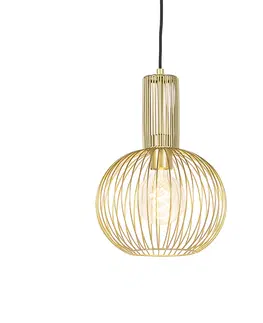 Zavesna svitidla Designová závěsná lampa zlatá - Wire Whisk