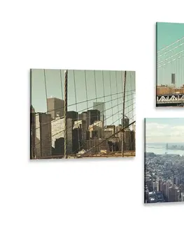 Sestavy obrazů Set obrazů výhled na město New York