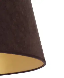 Stínidlo na lampu Duolla Kuželové stínidlo vysoké 25,5 cm, hnědá/zlatá barva