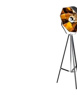 Svítidla LuxD 25113 Designová stojanová lampa Damon černo-zlatá