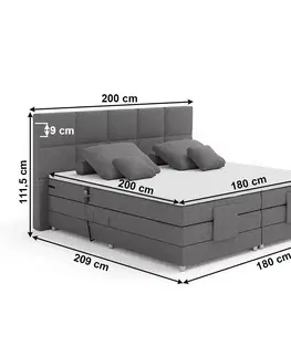 Postele Elektrická polohovací boxspringová postel ISLA 120 x 200 cm