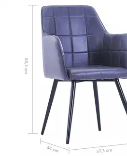 Židle Jídelní židle 2 ks umělá kůže Dekorhome Broušená hnědá