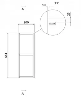 Koupelna CERSANIT Modulová otevřená spodní skříňka LARGA 20 šedá S932-089