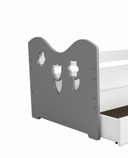 Postele Dětská postel ORTLER 80x160 typ 2, šedá čela + bílé boky