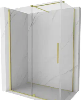 Sprchové kouty MEXEN/S Velar sprchový kout 150 x 80, transparent, zlatá kartáčovaná 871-150-080-01-55
