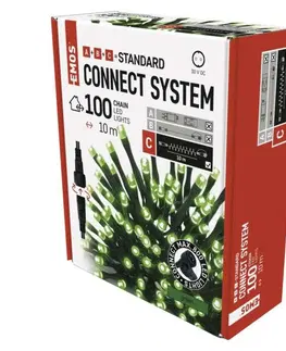 LED řetězy EMOS Standard LED spojovací vánoční řetěz, 10 m, venkovní i vnitřní, zelená D1AG01