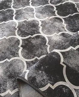 Moderní koberce Protišmykový koberec čiernej farby s ornamentmi