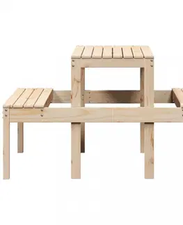 Grily Piknikový stůl 110 x 134 x 75 cm masivní borové dřevo