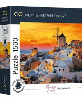 Hračky puzzle TREFL - Prime puzzle 1500 UFT - Romantický západ slunce: Oia, Santorini