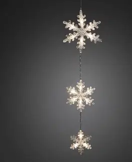 Světelné venkovní řetězy Konstsmide Christmas Třídílný LED světelný řetěz sněhová vločka