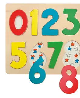 Hračky puzzle WOODY - Puzzle na desce Číslice s beruškami