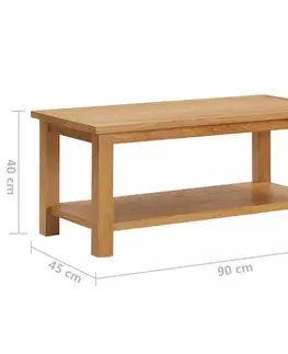 Konferenční stolky Konferenční stolek masivní dubové dřevo Dekorhome 90x45x40 cm