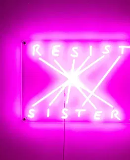Vnitřní dekorativní svítidla SELETTI LED dekor nástěnné světlo Resist-Sister, fuchsie