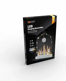 LED osvětlení na baterie Solight LED závěsná dekorace - les s jeleny, 14x LED, 2x AA 1V249
