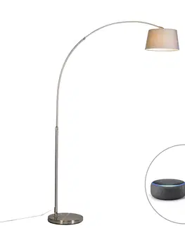 Obloukove lampy Inteligentní oblouková lampa ocelové stínítko šedá včetně WiFi A60 - Arc Basic