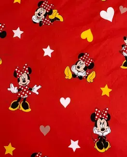 Povlečení Jerry Fabrics Dětské bavlněné povlečení Minnie Red heart, 140 x 200 cm, 70 x 90 cm