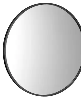 Koupelnová zrcadla SAPHO NOTION SLIM kulaté zrcadlo v rámu ø 50cm, černá mat NT500