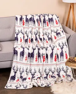 Přikrývky 4Home Vánoční beránková deka Deer, 150 x 200 cm