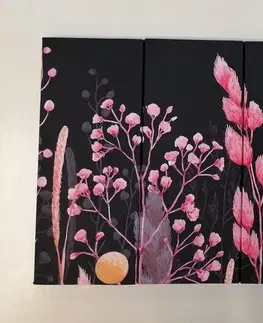Obrazy zátiší 5-dielny obraz olejomaľba divoké kvety