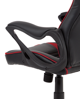 Kancelářské židle Kancelářská židle FORNASI, černá ekokůže/červená látka