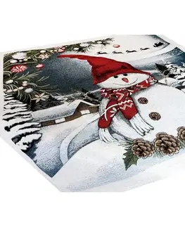 Vánoční ubrusy Vánoční gobelínový ubrus se sněhulákem 90x90 cm