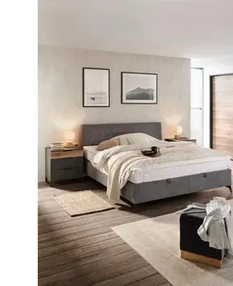 Manželské postele Kontinentální postel Magic, 180x200cm,šedá