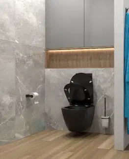Záchody Kielle Gaia Závěsné WC se sedátkem SoftClose, Rimless, matná černá 30115040