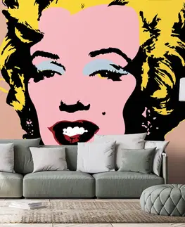 Samolepící tapety Samolepící tapeta pop art Marilyn Monroe na hnědém pozadí