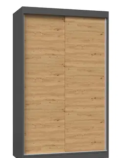 Šatní skříně TP Living Šatní skříň IGA II 120 cm antracit/dub artisan