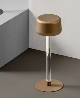 Světla na parapety OleV Designová stolní lampa OLEV Tee s dobíjecí baterií, zlatá