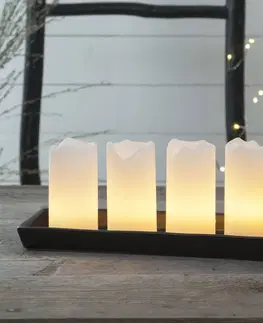 LED svíčky STAR TRADING 4 ks balení Candle LED svíčky dálkový ovladač bílá