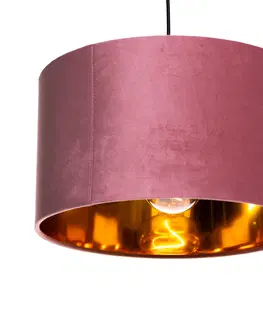 Zavesna svitidla Moderní závěsná lampa růžová se zlatem 40 cm - Rosalina