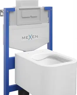 Záchody MEXEN/S WC předstěnová instalační sada Fenix XS-U s mísou WC Elis,  bílá 6853391XX00