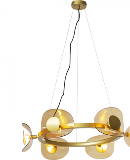 Moderní lustry KARE Design LED Lustr Mariposa - zlatý, 6 světel