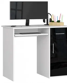 Psací stoly Ak furniture Volně stojící psací stůl Pin 90 cm bílý/černý