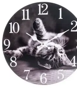 Hodiny Nástěnné hodiny Kitty, pr. 34 cm, dřevo