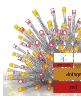 Rampouchy a krápníky EMOS Standard LED spojovací řetěz pulzující – rampouchy, 2,5 m, venkovní, červená/vintage D1CD01