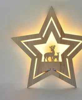 LED osvětlení na baterie Solight LED nástěnná dekorace vánoční hvězda, 24x LED, 2x AA 1V261