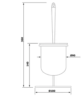 WC štětky AQUALINE GA1304 Simple line WC štětka, stříbrná
