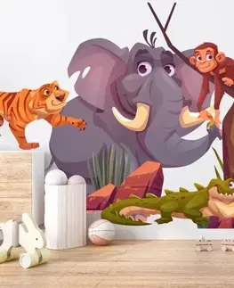 Zvířátka Nálepka na zeď pro děti animovaná zvířata Madagaskar