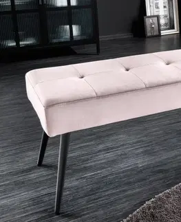 Stylové a luxusní lavice Estila Moderní lavice Soreli v provedení růžový samet 100cm