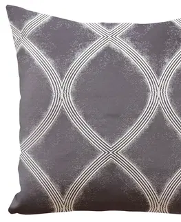 Dekorační povlaky na polštáře Dekorační šedý povlak na polštář s bílými ornamenty