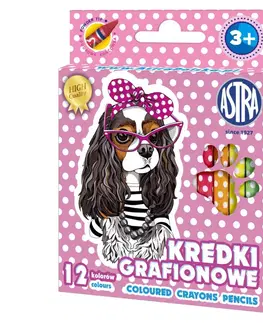 Hračky ASTRA - Dětské grafitové barvičky bez dřeva SWEET DOGS, sada 12ks, 316121010