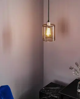 Závěsná světla Solbika Lighting Závěsná lampa Soda se stínidlem z kouřově šedého skla Ø 15 cm