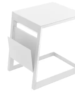 Zahradní stolky DEOKORK Kovový odkládací stolek LISABON (bílá)